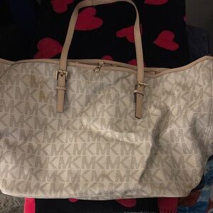 Michael Kors Cream Monogram Tote